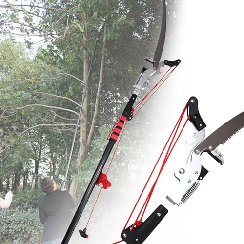 Potatore Telescopico per Alberi Sega per Potatura Ad Asta con Forbici Potatore per Alberi 3,6 M-7,2 M Potatore Ad Asta con Asta di Prolunga Tagliarami Manuale con Troncar, One Color, 6M (20FT)