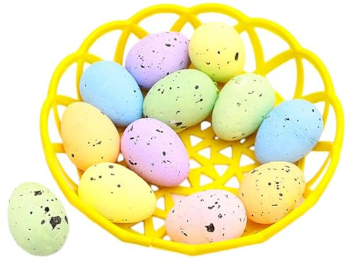 LIXSAZSE Confezione da 12 uova di Pasqua fai da te, decorazione, attività divertente per bambini e adulti. Le uova di Pasqua per la decorazione sono