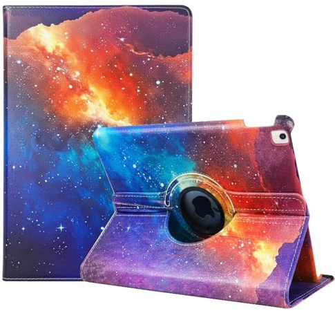 World biz Étui rotatif pour iPad mini (A17 Pro, modèle 2024, 7ème génération)/mini 6 (modèle 2021, 6ème génération), support de protection rotatif à 360 degrés, fonction veille automatique (galaxie)