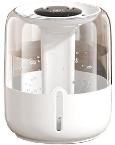 Humidificador ultrasónico de niebla fría, unidad de llenado de 6.8 L, diseño de luz nocturna silenciosa, boquillas dobles, carga USB, humidificador de aire para dormitorio, hogar