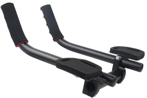 QOXEZY Aerobar regolabili per bici da strada e mountain bike, compatibili con manubri TT per triathlon e ciclismo cronometro, nero