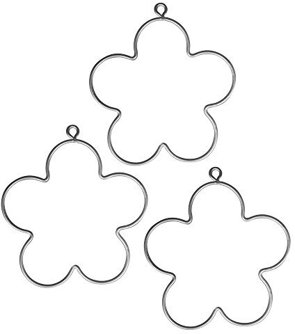 Rayher 24084000 Draht Blumen, 7,5 cm ø, 3 Stück, Blume aus Metalldraht, Drahtblume, Form zum Umwickeln, Basteln, Dekorieren