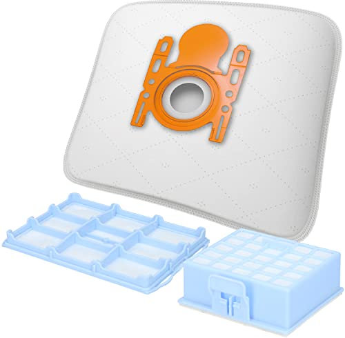 McFilter | 10 sacchetti per aspirapolvere + 1 filtro Hepa + 1 filtro di protezione del motore adatto per Siemens VSZ 3 Series Z 3.0, adatto per Bosch BSG, BSGL Series, aspirapolvere
