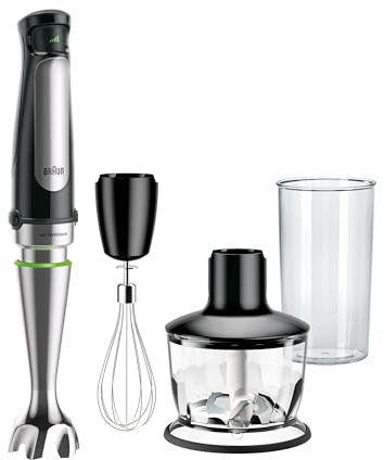Braun MultiQuick 7 3-in-1 Immersion Blender with Food Processor – Powerful Handheld Electric Stick - Emulsifier for Chopping, Beating & Whisking - Ideal for Soup, Puree, Smoothies & More