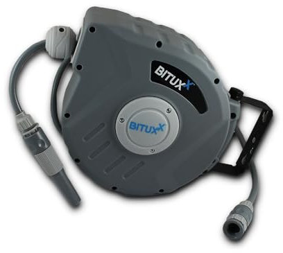 Bituxx Wand Wasser Schlauchtrommel Schlauchaufroller Wasserschlauchaufroller Schlauchbox Automatik (10 m)