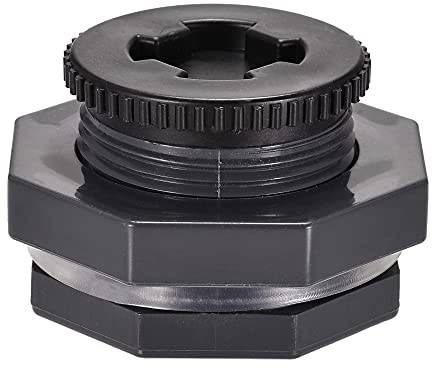 sourcing map PVC Schotttankadapter mit Steckfitting G1 Gewinde für Regeneimer Wassertanks Teiche 1 Set
