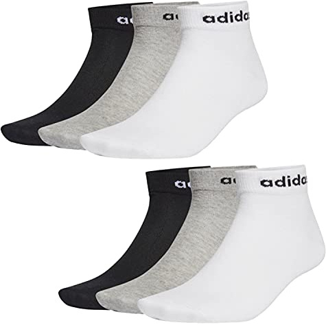 adidas NC Ankle Sneaker/Quarter Socken Unisex Kurzsocke Knöchellang 6 Paar, Farbe:schwarz - weiß - grau, Socken & Strümpfe:40-42
