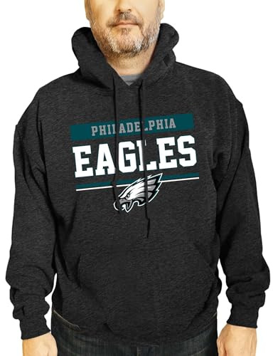 Team Fan Apparel NFL Adult Gameday Charcoal Hooded Sweatshirt - Cotton & Polyester Blend - Stay Warm and Represent Your Team