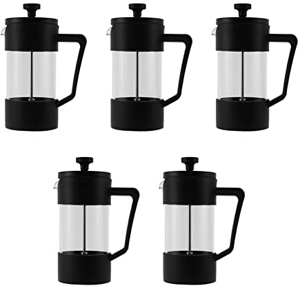Zeelyde - Cafetera y tetera de prensa francesa, prensa de café de vidrio borosilicato espesado, oxidada y lavable en lavavajillas, color negro