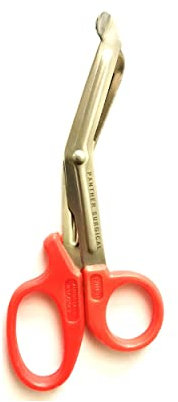 Panther Surgical Lister Verbandschere 14 cm Kunststoffgriff Pflege Trauma Schere Erste Hilfe Verband Schere (Orange)