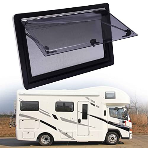 BEESOM Wohnmobilfenster Ausstellfenster Seitenfenster, Wohnwagen Seitenfenster mit Integriertem Rollo und Fliegengitter, Markise Camping Wohnwagen Sonnen Schutz,90x50cm
