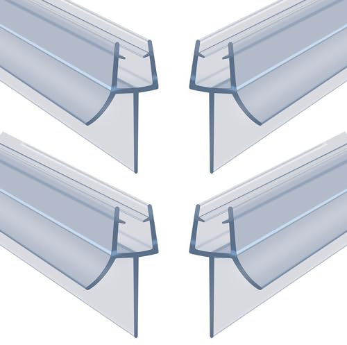 Flintronic Guarnizione Doccia Sottoporta 30cm, Perfetto per Porte in Vetro da 4-6mm, Guarnizione Box Doccia con Bordo in Gomma Extra Spesso, Prova di Perdite -per Tutti i Tipi di Doccia(4 Pezzi)