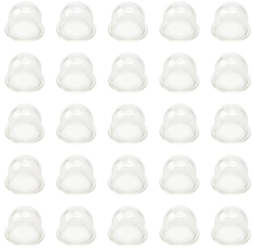 VooGenzek 25 Stücke Vergaser Pumpe Primer Birne, Zündkapsel Primer Pumpe Birne, Kraftstoffpumpe Vergaser Primer Kolben, Primerbirne Vergaser, Benzin Primerpumpe, für Rasenmäher, Gebläse (19mm)