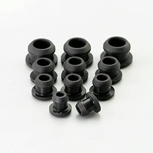 Silicone drilling cover cap, 5Pcs/set Snap-on Hole Plug Silicone Rubber 2.5mm ~ 50.6mm Caps Seal Stopper Dustproof Hole 250°C ~ -40°C (Color : Grey, Size : A 10.5mm) ((Color : Svart, Size : A 4mm)