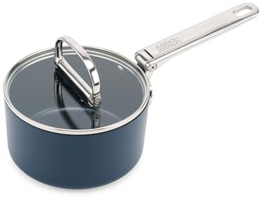 Joseph Joseph Space 15cm Non-Stick Saucepan with Lid, Folding Handle, Space-Saving Induction & Oven Safe Ceramic Pot