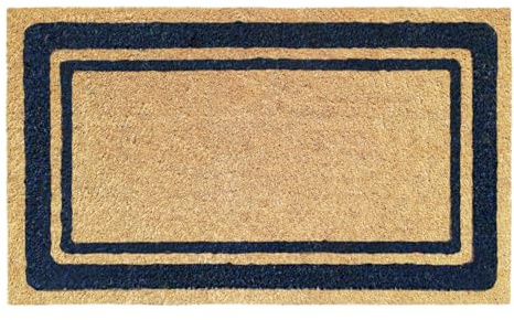 Banzaii Zerbino Cocco da Esterno e Interno, Tappeto Antiscivolo 40x70 cm - Border Blu