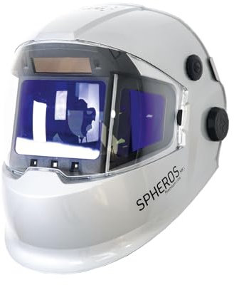 BWG SPHEROS Premium Schweisserschutzhaube - Schweißhelm, das vermutlich größte Sichtfeld weltweit durch aktive Seitenkassetten mit permanentem UV/IR Schutz (Artikel 2441139)
