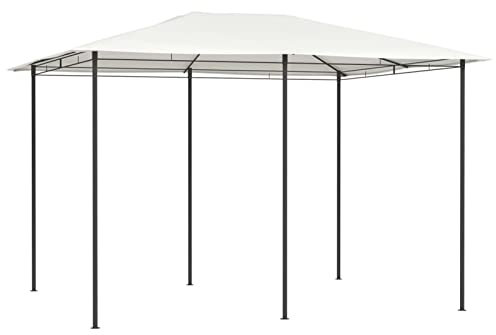 Mengtu Gazebo 3x4x2,6 m Crema 160 g/m², Gazebo da Giardino, Gazebo Ombrellone da Giardino Spiaggia Pesca Esterno Antivento per Arredo Giardino Terrazzo Ambienti Mobili per Interni/Esterni