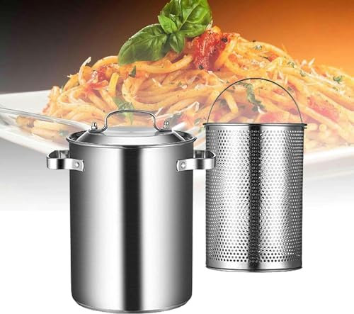 BTURYT Pasta -Kochtopf, Gedämpfter Topf Für Edelstahl 304 Mit Abnehmbarem Korb, Kommerzielles Kochwerkzeug