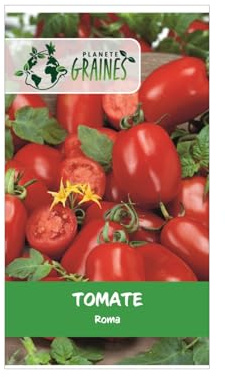 360 graines tomate roma rouge, variété italienne type prunier, idéale sauce coulis et conserves, chair ferme, facile à cultiver
