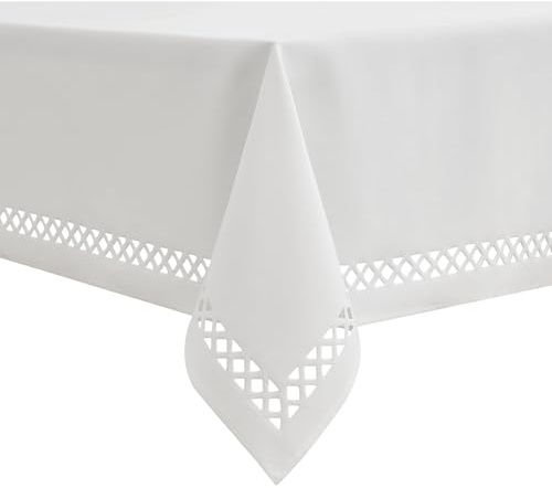 MIULEE Leinen Optik Tischdecke Weiß Tischdecken 140x180cm Abwaschbar Lotuseffekt Eckig Rechteckig Tischtuch Polyester Wasserabweisend Tischwäsche Abwischbare Tafeldecke für Party Küche