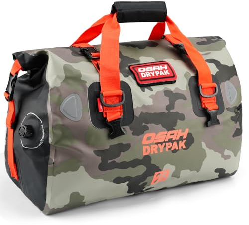 OSAH DRYPAK wasserdichte Rucksack Dry Bag – Wasserfeste Reisetasche Seesack, Rolltop, Großem Stauraum, Vielseitige wasserdichte Tasche für Camping, Motorrad, Bootfahren, Kajak, SUP, Strand und Angeln