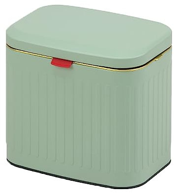 Cubo de basura plegable para colgar en la pared con tapa, 4 L, color verde, para encimera, debajo del fregadero, ideal para cocina, baño, dormitorio, oficina