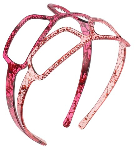 MUSISALY Bandeaux pour Cheveux Créatifs de Lunettes 2 Pièces Taille Unique Doux Confortables pour Femmes Usage Quotidien Fête Rose Clair et Rouge Foncé