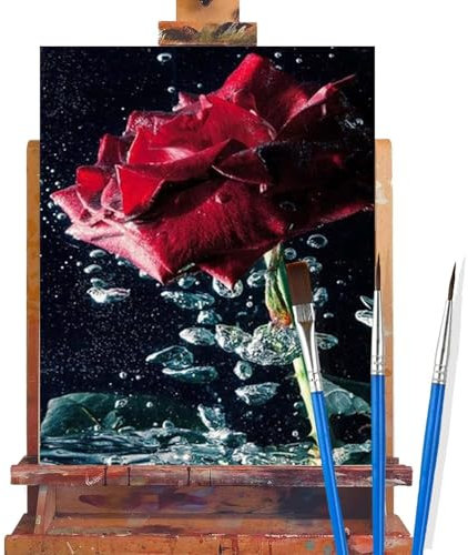 Malen Nach Zahlen Erwachsene Rose,Blume Malen Nach Zahlen DIY set Handgemalt Ölgemälde,Mit Pinseln und Acrylfarbe,Bastelset Erwachsene Frauen für Geschenke und Home Wand Dekor (Rahmenlos,90x120cm) G42