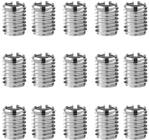 LNSYSNS 15 Piezas Casquillos Roscados, Inserto de Rosca M8 a M6, Plateado Casquillo Roscado de Acero Inoxidable, 10 mm de Largo, Apto para Muebles, Automóviles e Ingeniería Mecánica