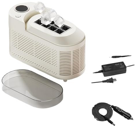 BOKIOESDE Cargador para máquina de hielo portátil, pequeña máquina para hacer cubitos de hielo transparentes para oficina y hogar, mini máquina de hielo portátil de encimera ABS, A