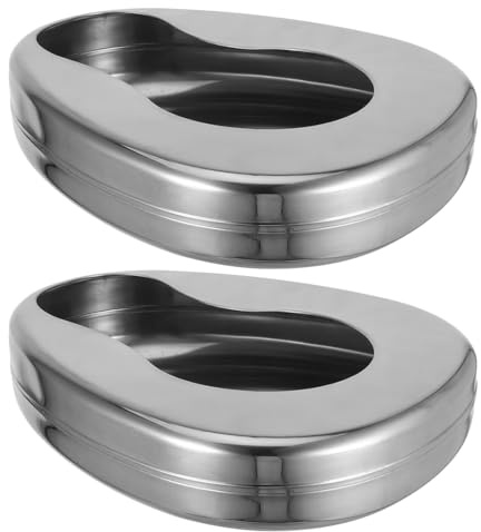 Generico Padella per letto in acciaio inossidabile da 2 pezzi: Padella per letto per anziani, donne e uomini - Funzione orinatoio notturno per un sonno migliore - Anti-goccia per casa e centri medici
