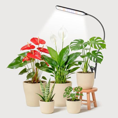 Garpsen Clip-On Grow Light for Indoor Plants, 52 LEDs, Full Spectrum