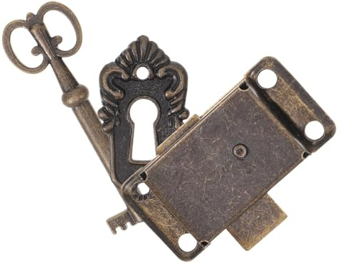 Gatuida Set Serratura Per Cassetto Della Scrivania e Armadietti Con Chiave, Serratura Antica Per Mobiletto D’epoca, Installazione Semplice Per Mobili Vintage e Mobili Bar
