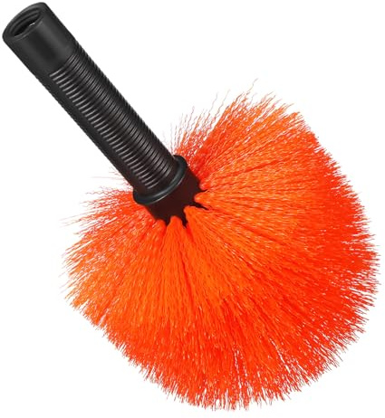 Spinnenfeger Orange aus Kunststoff und Bürstenkopf Ecken | Praktischer Stauraum, Hohe Effizienz, Vielseitige Nutzung, Robustes Kunststoffmaterial, Büro und Zuhause