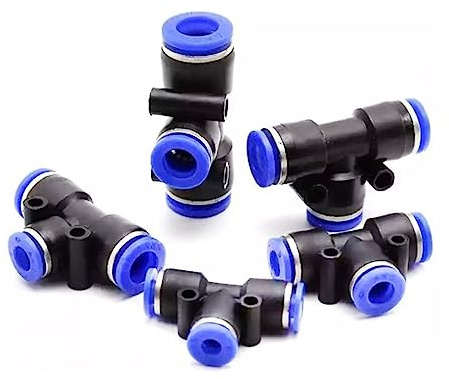 Conectores de Empuje Recto, Racores neumáticos de plástico tipo T de 3 vías for 4 mm a 16 mm 4-6 6-8 8-10 Conector de aire rápido 100/50 piezas PE/PEG(PEG 6-10(50pcs))