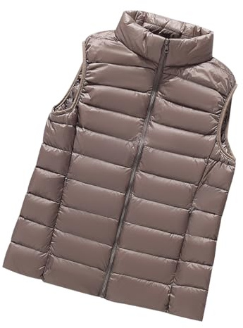 Chaleco Guateado Mujer Ligero Chaleco Plumas Plumon Acolchado sin Mangas Señora Chalecos Plumifero Plumífero Ultraligero Chaqueta Abrigo sin Mangas para Mujer Tallas Grandes Invierno Corto Fino
