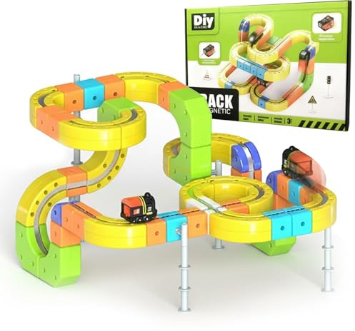 Giocattolo del treno Fusion con binario di aggiornamento 2026, set di treni elettrici, cubo ferroviario magico 167 pezzi, con auto motorizzata, binario con blocchi di costruzione, layout 167PCS