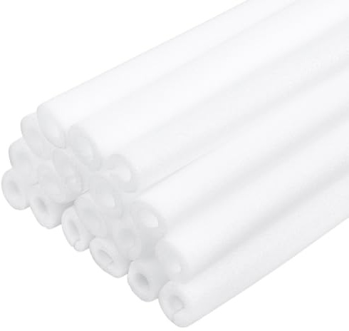 BENECREAT 18 confezione di Tubi In Schiuma Divisibile Da 300mm, Isolamento per Tubi Pretagliati Da 9mm di Diametro Interno per Linee HVAC e Protezione Dei Cablaggi, Condotto Bianco A Basso Odore