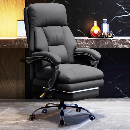 HDHNBA Bürostuhl mit Beinstütze Chefsessel mit Rollen Computer-Gaming-Stühle mit hoher Rückenlehne Verstellbarer, ergonomischer Arbeitsstuhl mit Neigungsfunktion für das Homeoffice