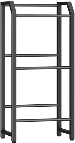HOOBRO Getränkekistenregal für 3 Getränkekisten, Metall Getränkeregal, Kistenregal mit 3 Ebenen für Bier, Gemüse, 150 kg Tragkraft pro Etage, für Küche, Esszimmer, Wohnzimmer, Schwarz EBK203CJ01