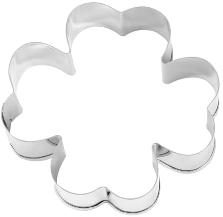 NIYANGLE Set 5 Stampi per Biscotti a Forma di Fiora in Acciaio Inox, Utensili da Cucina per Dolci, Taglierine per Muffin e Cheesecake, Strumenti per Pasticceria Domestica
