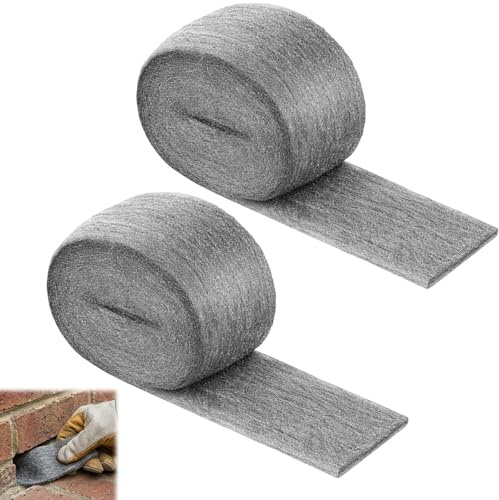 Steel Wool Mice Blocker, 2 Pcs 3 Meter Steel Wool Mice Blocker 0000 Fine, Wire Wool, Rodent Proofing Gaps Filler, Steel Wools For Metal Polishing and Rust Removal
