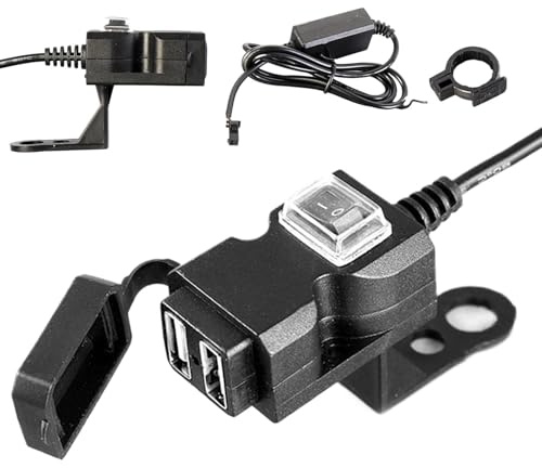Motorcycle USB Port, Waterproof Quick Adapter Socket, Charging Port GPS Tablet Dashboard Camera Motorbike Scooter Power Supply Device Travel Navigation Fast Charging Ride Safety Accessory Use