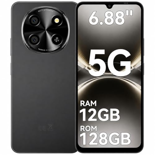 2026 New Slim Mobile Phones, 5G Smartphone, 6.88HD Android Phone, NFC,Black