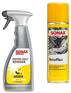 MOTOR-& KALTREINIGER +MOTORPLAST MOTORSCHUTZLACK MOTORPFLEGE GLANZ REINIGUNGSSET