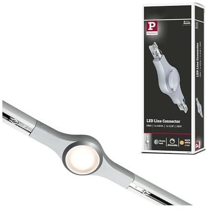 Paulmann 95477 URail Verbinder Linienverbinder beleuchtet 189x57 mm 5,3W Chrom matt Schienensystem