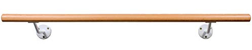 Barre de ballet en bois, support mural disponible en 2 couleurs, 20 cm de distance murale, 20 longueurs et 2 couleurs au choix (Blanc clair, 1,70)