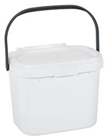 Addis 518252 Everyday Kitchen Recipiente para residuos de alimentos, 4,5 litros, blanco/plateado metálico, plateado, 4,5 l