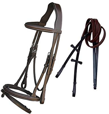 ExionPro Exion English Hunter Jumping Bridle for Horses with Removable Flash Soft Yet Strong Rubber Reins | Royal Hunter Bridle | English Bridle for Horses